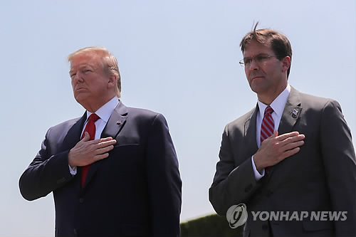 美에스퍼 국방장관 오늘 방한…'분담금 청구서' 관심(종합)