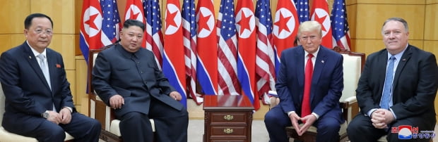 리용호 북한 외무상, 김정은 국무위원장, 트럼프 대통령, 마이크 폼페이오 미국 국무장관 (왼쪽부터) /사진=연합뉴스