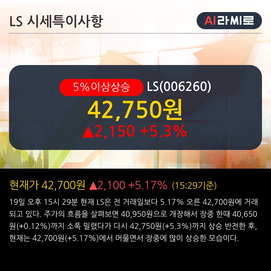 'LS' 5% 이상 상승,  전선사업이 실적개선 주도 - NH투자증권, BUY(유지)