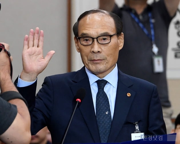 [포토] 조국 후보자 청문회 증인 참석한 김형갑 웅동학원 이사