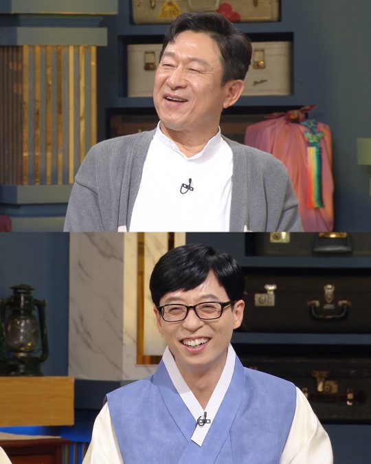 ‘해피투게더4’ 김응수(위), 유재석. /사진제공=KBS2