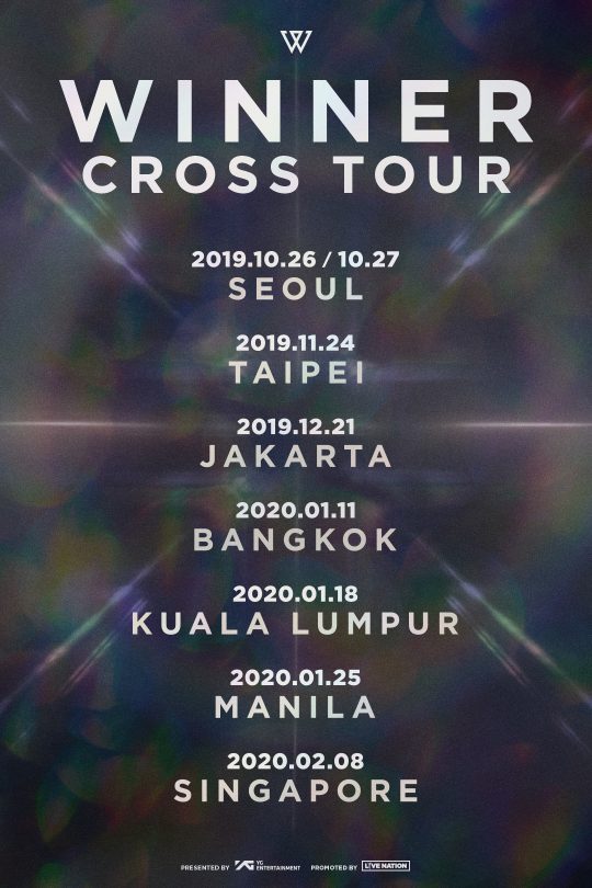 그룹 위너의 아시아 투어 ‘WINNER CROSS TOUR’ 스케쥴/사진제공=YG엔터테인먼트