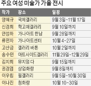 양혜규·신경희·고산금·안성하…미술 女전사들 가을 화단 '점령'