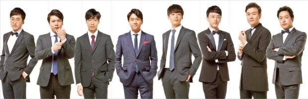 클래식 축제 ‘열혈건반’에 출연하는 피아니스트 김준호(왼쪽부터), 박종해, 박진형, 원재연, 이재경, 이택기, 한상일, 홍민수.  /세종문화회관 제공 
 