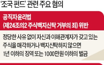 정경심, 코링크 설립 관여 땐 형사처벌…조국, 몰랐어도 공직자윤리법 위반 가능성