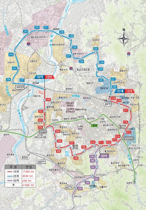 [광주지하철 2호선 착공] 환승체계로 시내 전역 30분대 이동