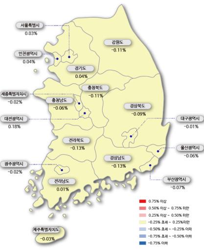 서울 아파트값 10주째 올라…전국 전셋값은 2년9개월 만에 보합