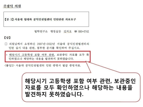 주광덕 "조국 딸 서울대법대·공익인권법센터 인턴 이력 거짓"