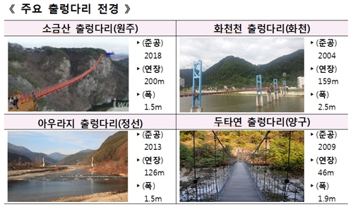 강원도 내 출렁다리 안전관리 '흔들'…17개 관리실태 점검