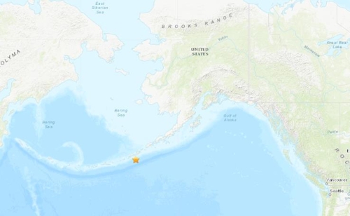 美 알래스카주 알류샨 열도 서부 해상에서 규모 5.3 지진