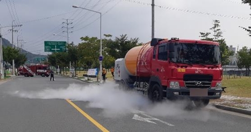 대구 세천교 인근 LPG 가스 운반차량서 가스 누출(종합)