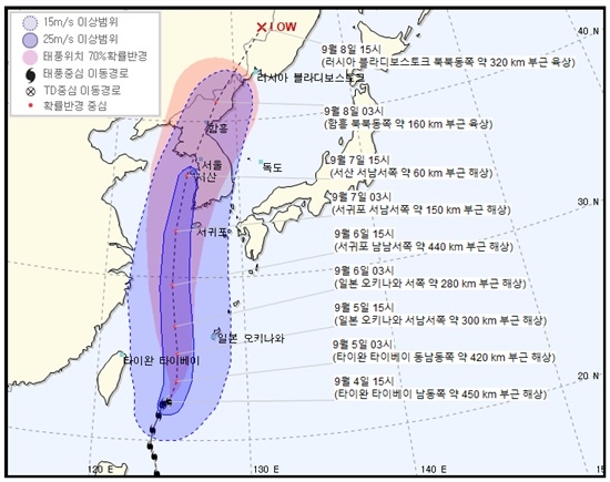 제13호 태풍 `링링` 주말 경기북부 상륙…"점점 더 강해져"