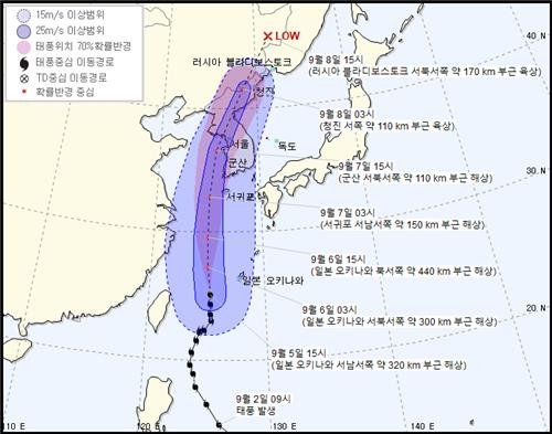 경남 6일부터 태풍 `링링` 영향권…최대 순간풍속 시속 110∼160㎞