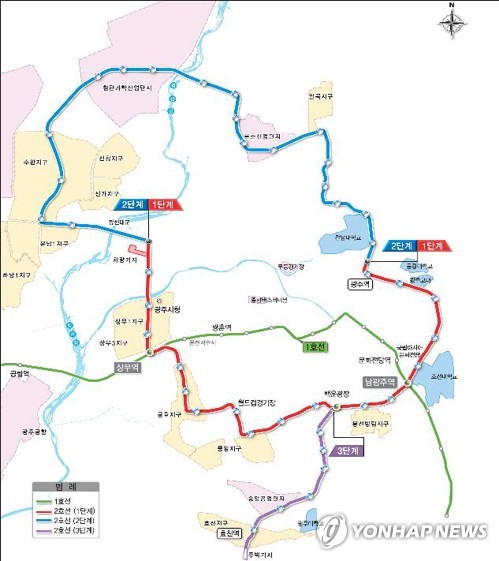 [광주지하철 2호선 착공] 환승체계로 시내 전역 30분대 이동