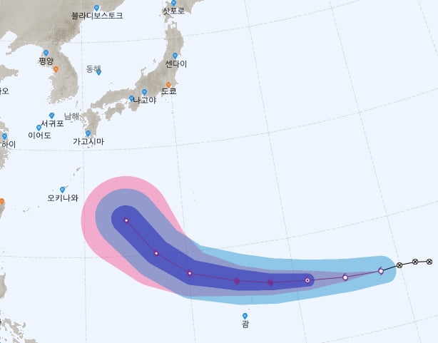 제19호 태풍 하기비스(HAGIBIS)의 예상 경로./사진=기상청
