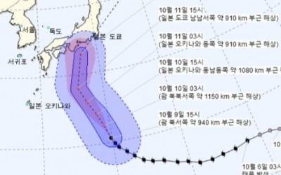 강력 태풍 '하기비스' 북상에 日 초긴장