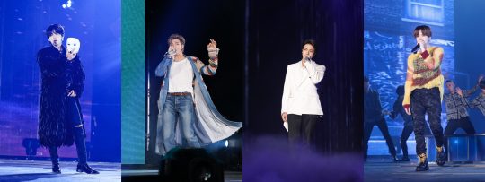 그룹 방탄소년단의 뷔(왼쪽부터), RM, 진, 슈가의 ‘러브 유어셀프: 스피크 유어셀프 [더 파이널](LOVE YOURSELF: SPEAK YOURSELF [THE FINAL])’ 솔로 공연. / 사진제공=빅히트엔터테인먼트