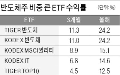 반도체 ETF, 수익률 상위 '싹쓸이'