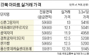 전용 59㎡ 13억…강북 아파트값 3.3㎡당 5000만 원 시대