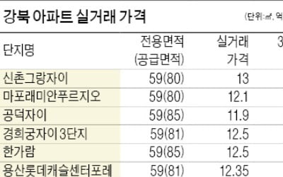 전용 59㎡ 13억…강북 아파트값 3.3㎡당 5000만 원 시대