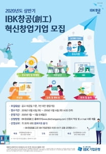 기업은행, 2020년 상반기 혁신 창업기업 모집···우수기업 최대 5억원 지원