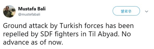  터키, 시리아 쿠르드 공격…181개 목표 타격하며 지상전 돌입