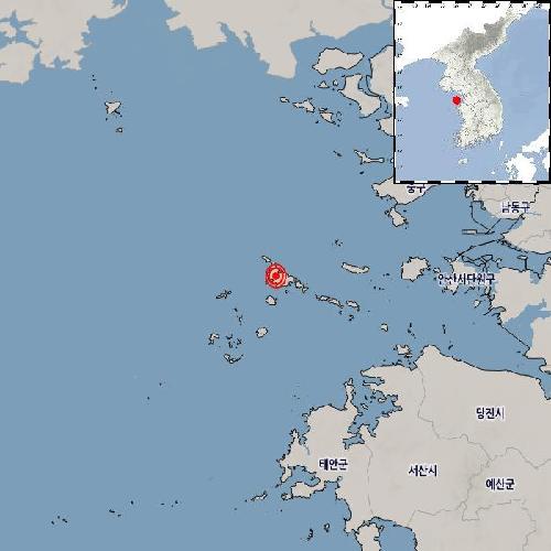 기상청 "인천 옹진 서남서쪽서 규모 2.1 지진 발생"