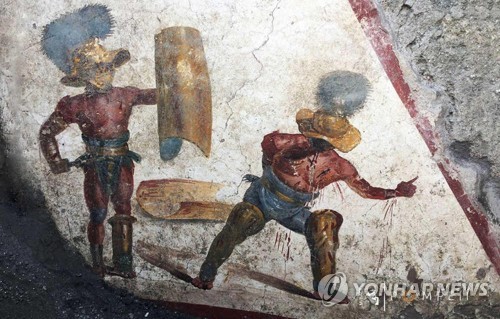 '검투사들의 혈투'…伊 폼페이서 2천년된 벽화 발굴