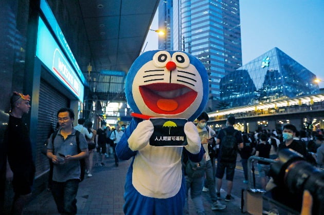 홍콩 정부 복면 금지법 시행…차이잉원 대만 총통 비판(사진=AP)