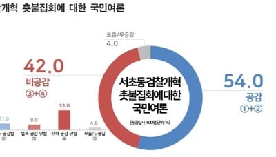 성인 54% "검찰개혁 촛불집회에 공감"…비공감 42%