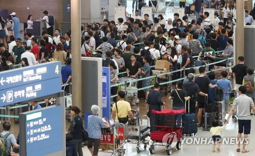 日 노선 여객 20% 감소에도 中·亞 노선 덕에 8월 항공여객 5.4%↑