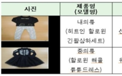 '유해물질 기준초과' 핼러윈데이 어린이 의상 리콜명령