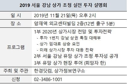 [한경부동산] 서울 강남 상권 ‧ 강남 상가, 뭐가 다를까…21일 설명회