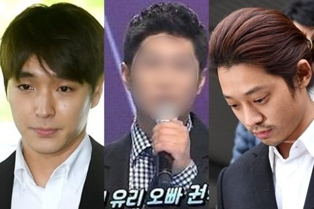 (왼쪽부터) 최종훈, 유리 오빠 권모씨, 정준영 /사진=tvN '너목보' 캡처, 한경DB