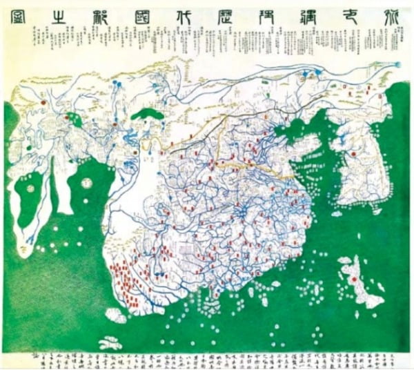 1402년(조선 태종 2년) 제작된 동양 최고(最古)의 세계 지도 ‘혼일강리역대국도지도’. 