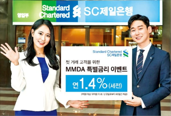 첫 거래 개인고객에게 연 1.4% 금리…SC제일銀, MMDA 특별금리 이벤트