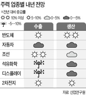 내년 반도체·조선 '맑음'…유화 '비'