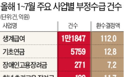 현금 복지 늘어나자…부정수급도 덩달아 급증