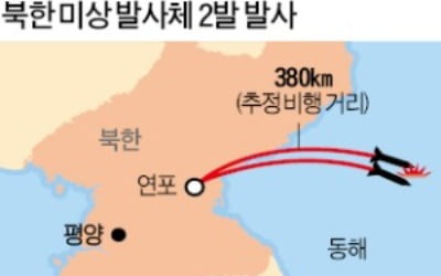 합참 "北, 동해로 발사체 2발 쏴…초대형 방사포로 추정"