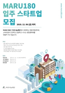 아산나눔재단, 2020년 '마루180' 입주 스타트업 모집