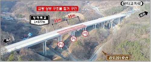 홀로 삐죽 솟은 교각, 왜그런가 했더니 부실시공…내년 2월 철거