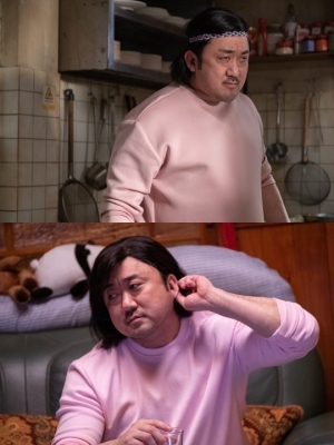“단발머리·핑크 맨투맨·헤어밴드”...'시동' 마동석, 상상 이상의 비주얼
