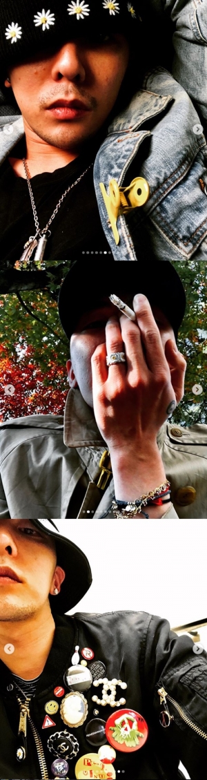 지드래곤, 수염+담배로 남성미 발산…군필자의 스웨그
