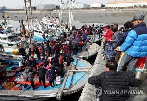 수도권 유일 '선상 파시' 열리는 북성포구…김장철 맞아 북적