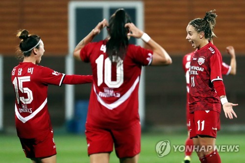 현대제철, 여자축구 WK리그 통합 7연패…결승골 따이스 MVP(종합)