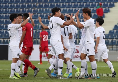 '오세훈 멀티골' 김학범호, 바레인 3-0 완파…두바이컵 2연승