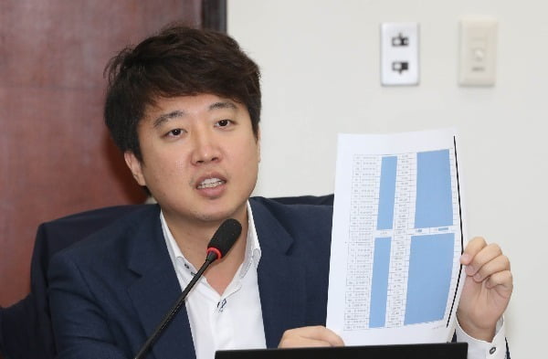 이준석 전 최고위원이 지난 10월 23일 오전 국회에서 열린 '변혁' 의원 비상회의에서 손학규 대표 당비 대납 정황에 대해 발언하고 있다. 사진=연합뉴스