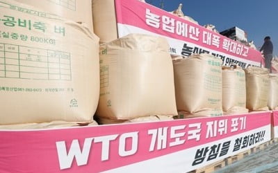 농민단체, 'WTO 개도국 지위 포기' 반발 서울서 빗속 1만명 집회