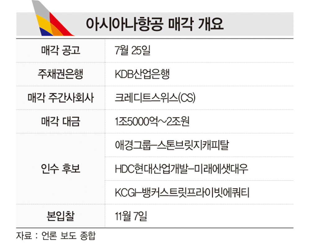 아시아나항공 새 주인 찾기, 막판 변수는