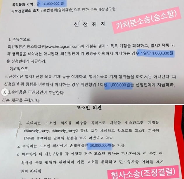 임블리 소비자 계정 형사 고소/사진=임블리, 임블리 쏘리 인스타그램 캡처